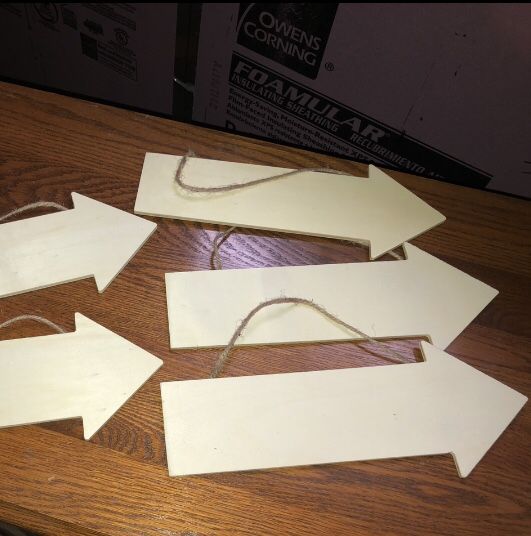 Set Of 5 Craft Wood Hanging Arrows For Painting