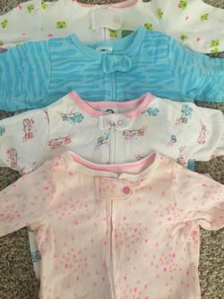 Baby girl clothes 0-3M pajama lot