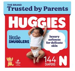 Huggies Little Snugglers Newborn Diapers, 144 Count
