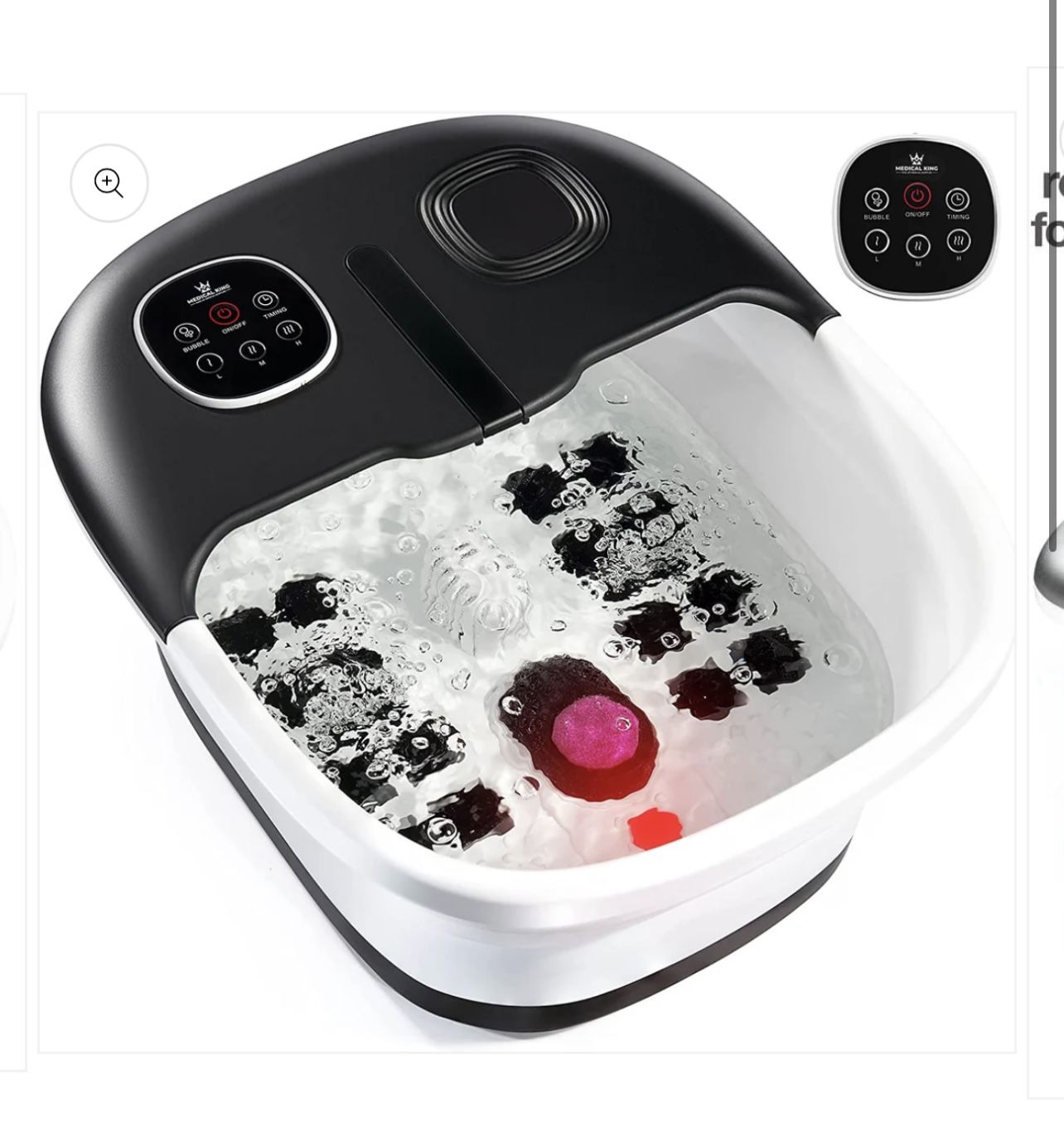 Medical king Foot Spa with Heat and Massage and Jets Includes A Remote Control