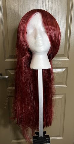 Long Burgundy Synthetic Wig