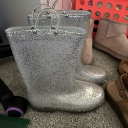 Rain Boots For Girls Glitter Size 4