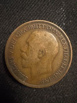 1913 King George V half-sovereign penny