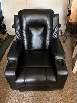 Black Leather Recliner Chair