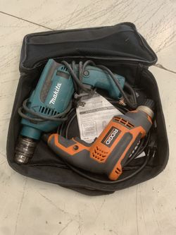 MAKITA AND RIDGID DRILLS
