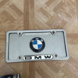 BMW license plate and frame