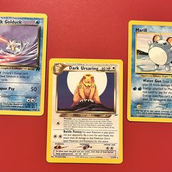 3 Vintage Pokemon Cards Dark Ursaring/Dark Golduck/Marill Promo in Near Mint Condition
