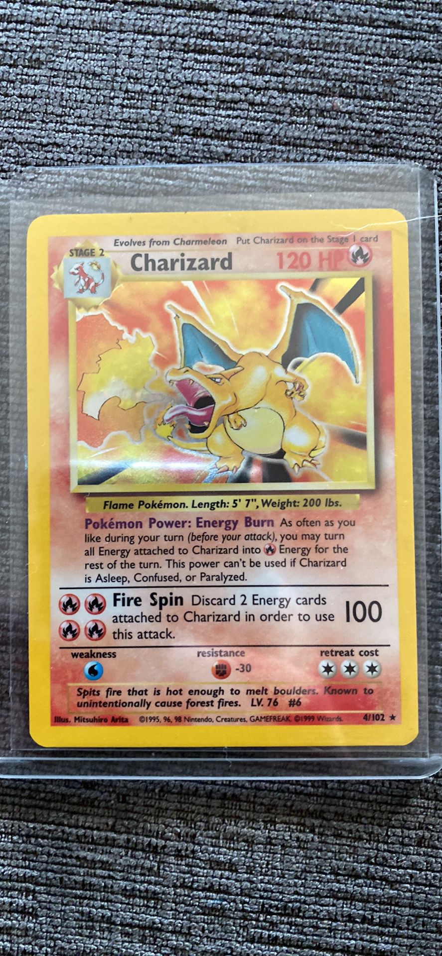 Mint Condition Charizard Pokemon Card 