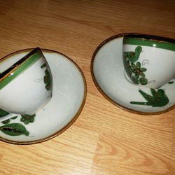 Vintage 2 Ken Edwards Cup & Saucer Plate Set Mexican Plate Set El Palomar Pottery Bird Plates