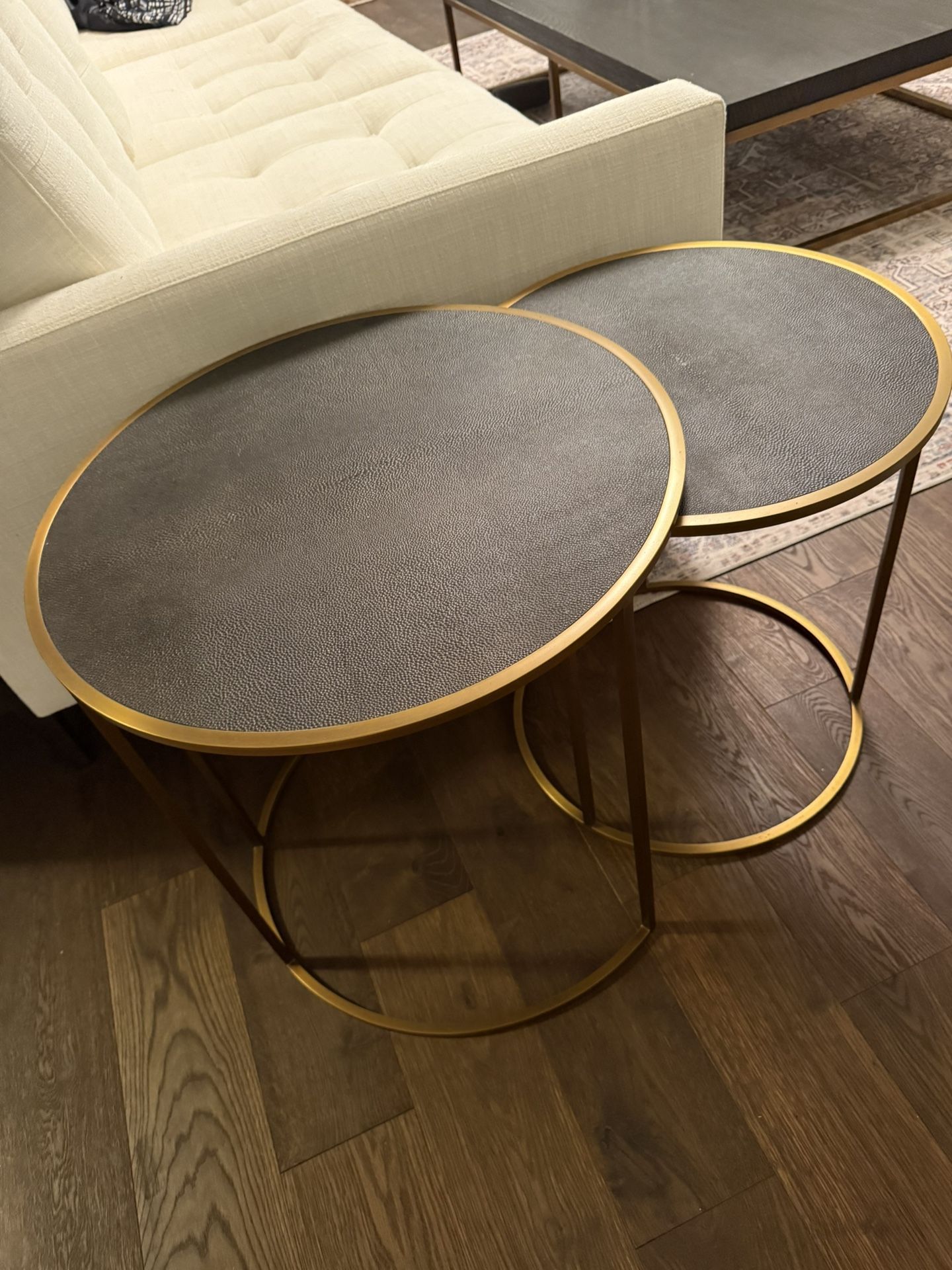 Large Black/Gold Side Tables (2)