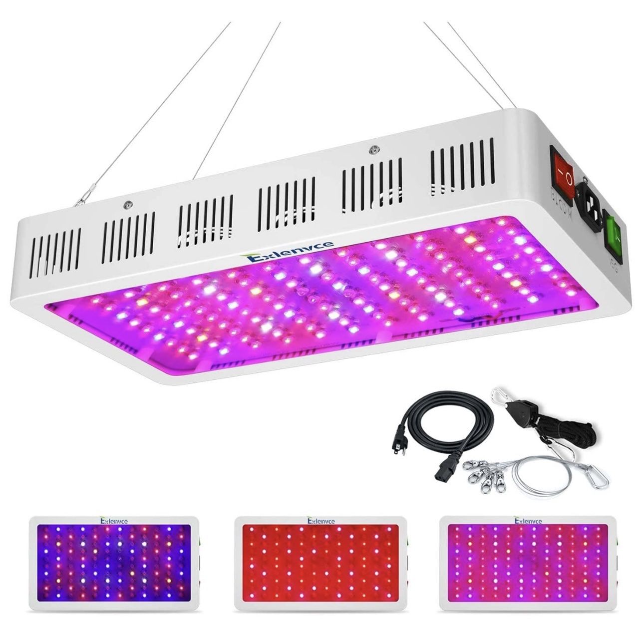 LED Grow Light Full Spectrum for Indoor Plants Veg and Flower,led Plant Growing Light Fixtures with Daisy Chain Function (Triple-Chips 15W LED)