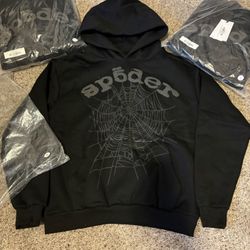 black on black spider hoodies