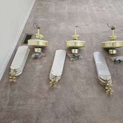 Ceiling Fans. 3 For 65 Dollars.  52 Inch No Light Kits. One With Clear Blades.