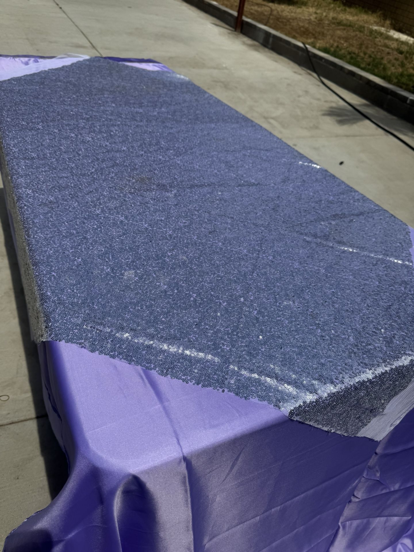Silver Glitter Table Runner