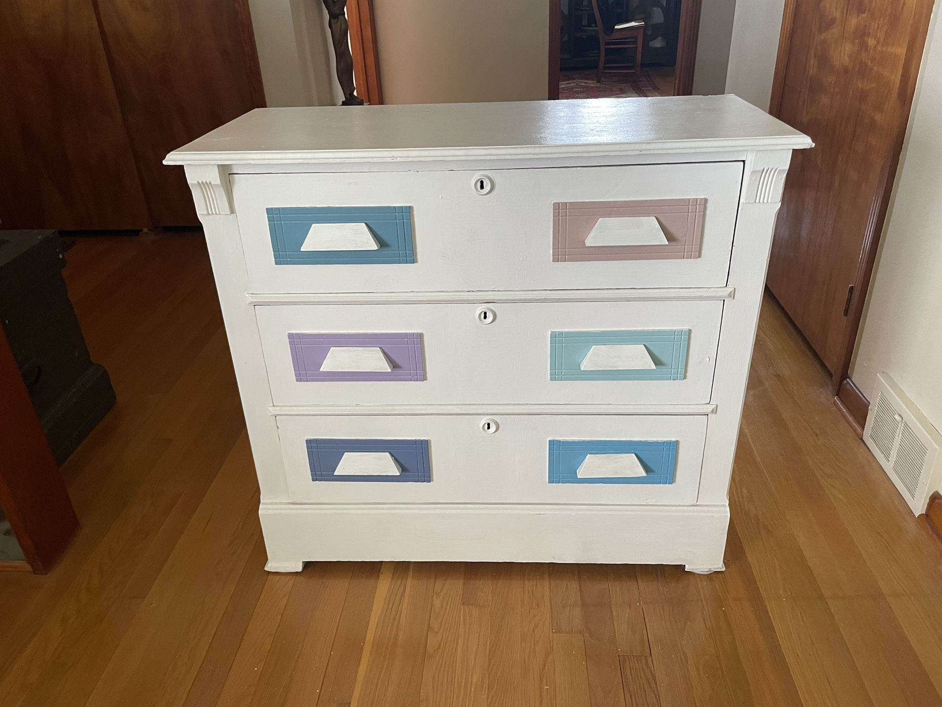 Antique Painted Three Drawer Dresser