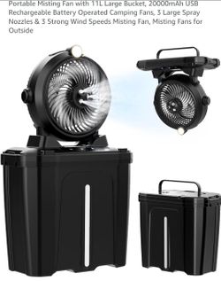 Portable misting fan