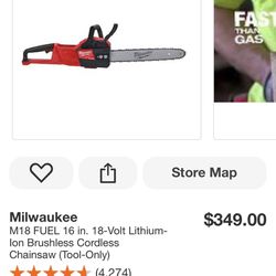 16: Inch  Milwaukee Chainsaw  Tool  Only 