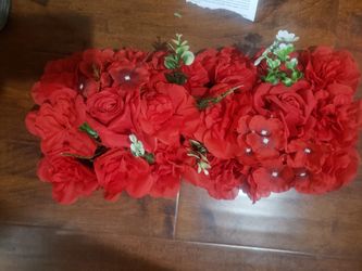 Artificial Flowers Arch - 6Pack Red Faux Floral Swags Rose Silk Peony Realistic Arch Plastic Arrangement ,Valentines, Romantic Wedding Wall, Recepti $