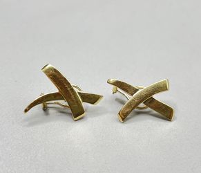 Tiffany & Co. Picasso 18K Yellow Gold Vintage Graffiti X Earrings