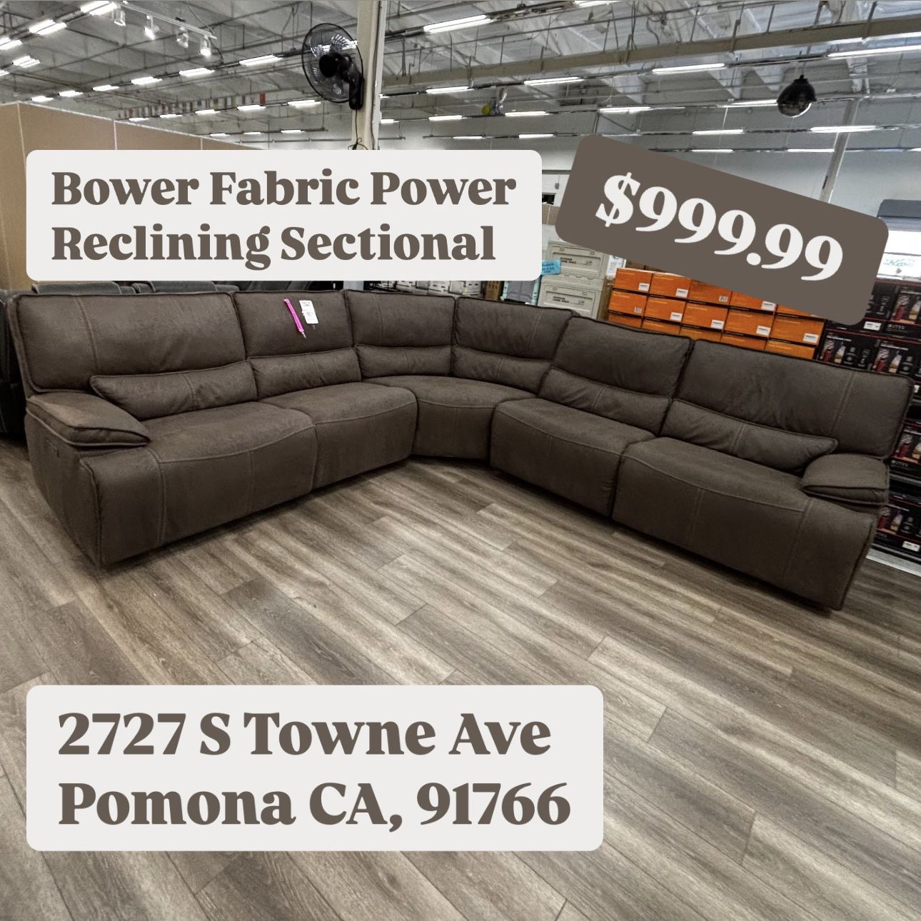 Bower Fabric Power Recliner Sectional