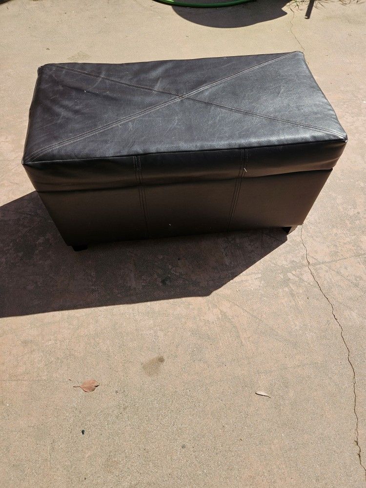 Brown storage ottoman bench