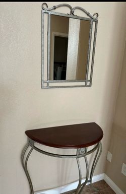 Half moon console table and mirror combo (2 pieces)