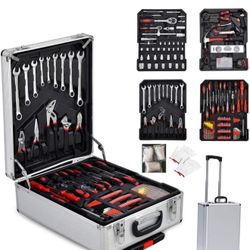 Henf 799 Pieces Sturdy Tool Set with Rolling Wheels Aluminium tool Chest Box, Household Tool kit Mechanic case perfect for home/Garage