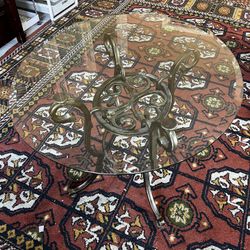 Glass Side Table Metal Legs