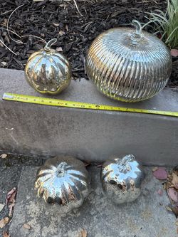 Mercury Glass Pumpkin Decorations Set of 4