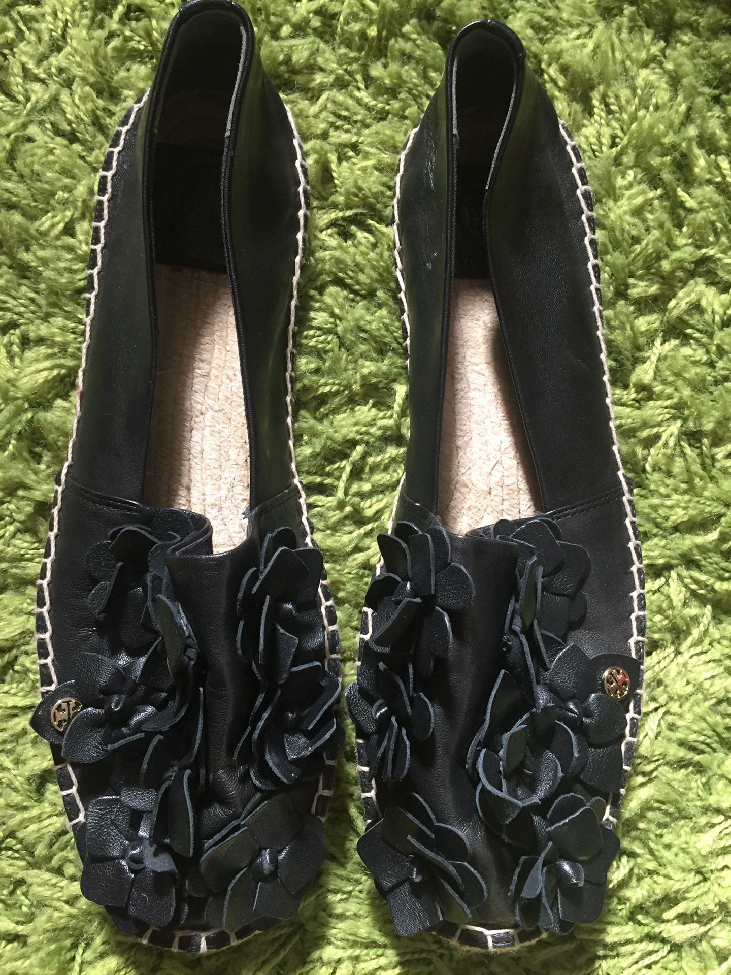 Tory Burch flats leather flowers shoes