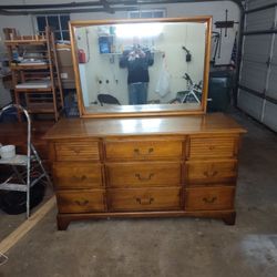 Vintage Dresser And Mirror