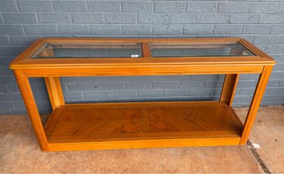 Wooden glass top sofa table