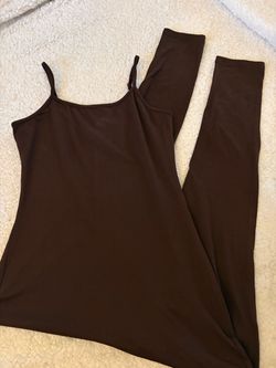 Plain brown jumpsuit