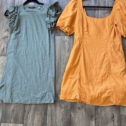 100% Natural fabric dresses - silk linen cotton