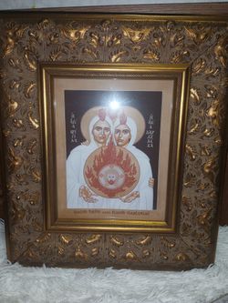 Antique Holy Card St Brigid And Darlughdach Of Kildare Created By Robert Lentz For Sale.