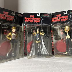 SEALED Lot 3 Rocky Horror Picture Show Figures Frank N Furter Columbia Riff Raff