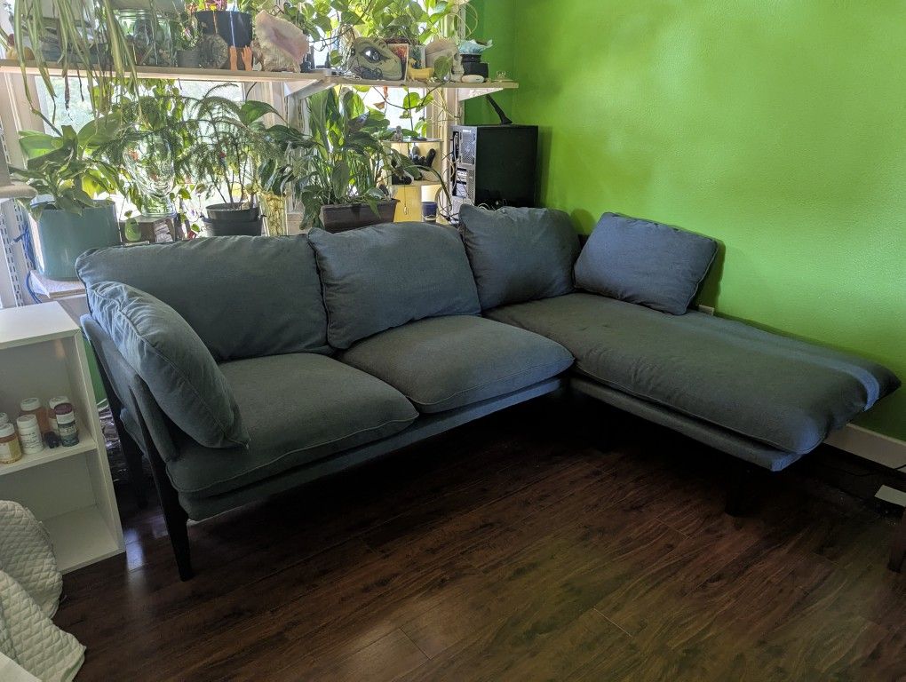 Blue Couch With Chaise