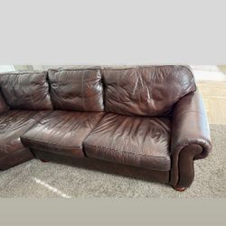 Brown Leather Sofa 