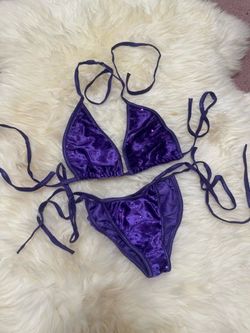 New os  purple velvet bikini y2k festival rave outfit raver Goth emo  exotic boho