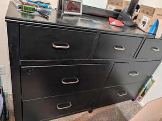 Black dresser with mirror