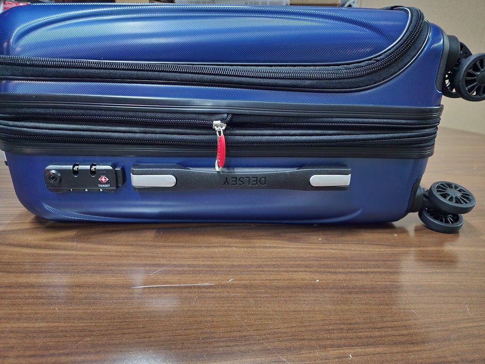 DELSEY Paris Titanium Hardside Expandable Luggage with Spinner Wheels, Midnight Blue, Carry-On 19 In