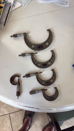 Set of 5 Mitutoyo Outside Micrometers