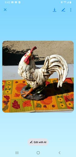 Large Vintage Ceramic Holiday Rooster!