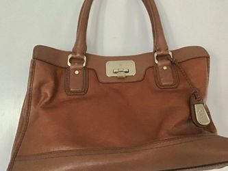 Vtg.Cole Haan Brown Leather Handbag Classic Top Handles Crossbody Strap Pocketbook