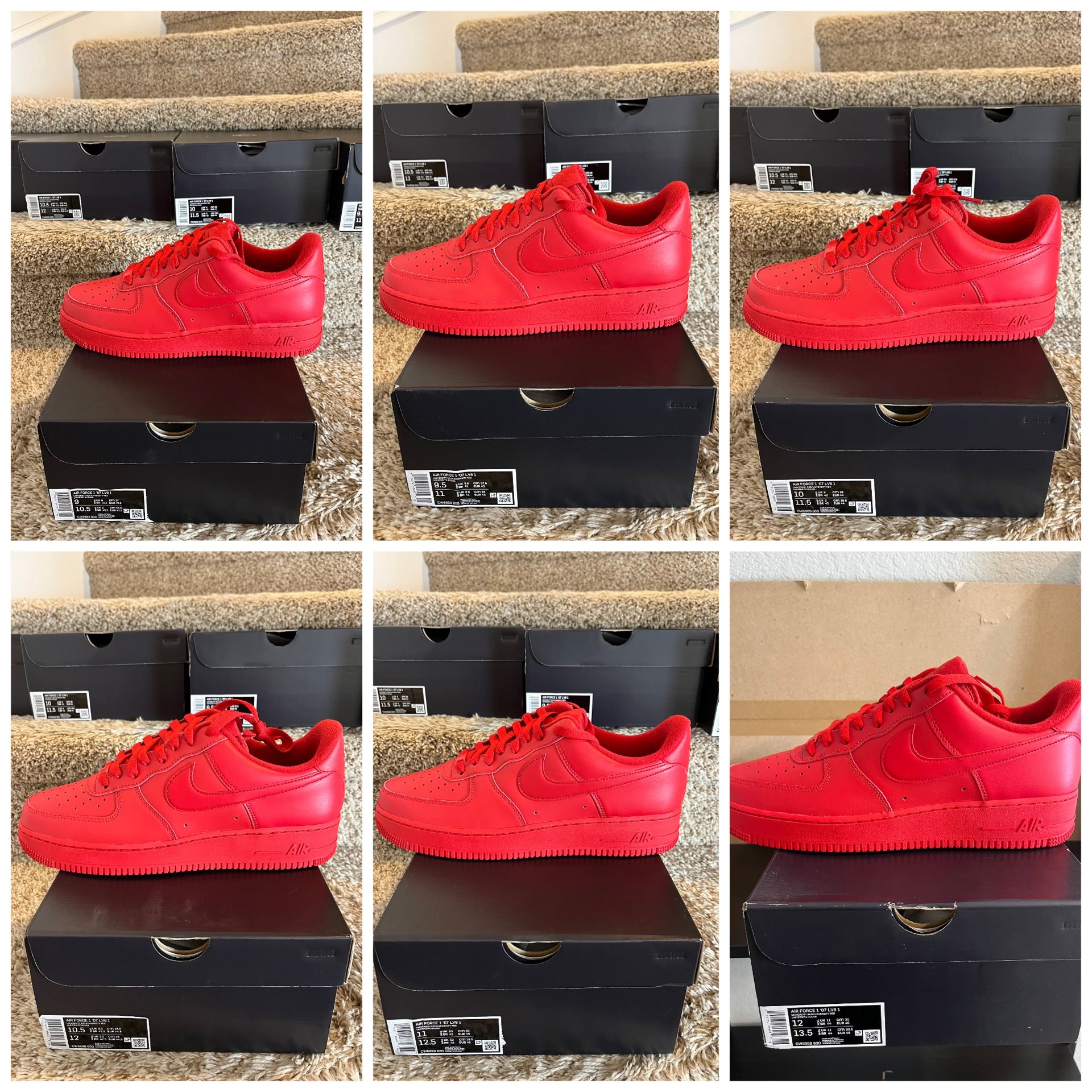 DS Nike Air Force Triple Red Sz12
