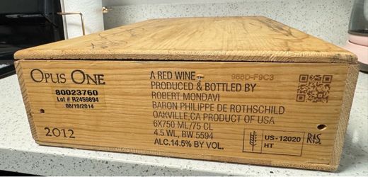 Opus One Mondavi Rothschild Wine Box Crate Held 6 bottles Opus 2012 Oakville CA