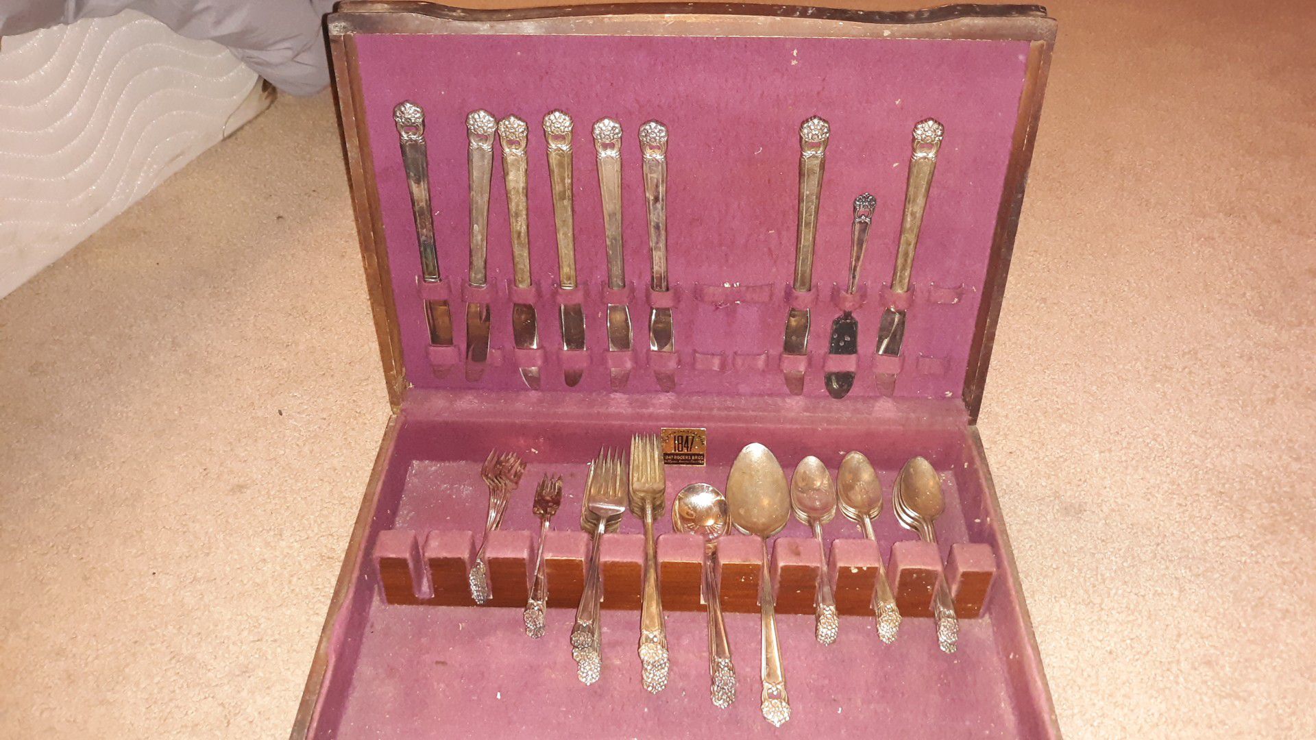 Solid silver silverware made in 1857