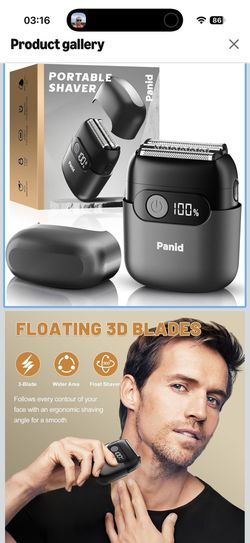 Electric Foil Shavers for Men, Upgraded Mini Electric Razor with 3 Floating Blades, LED Display, USB-C Fast Rechargeable, Portable Electric Shavers fo