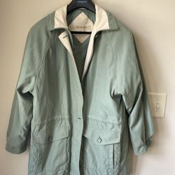 London Fog Green Women’s Size L Large Zip Up Coat Jacket