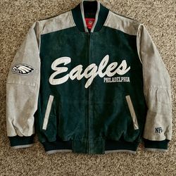 Philadelphia Eagles Suede Leather Jacket (NFL Men’s Size Medium)